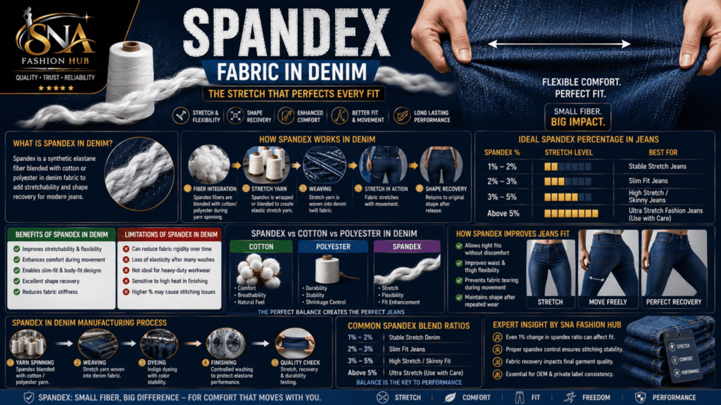 Spandex Febric in Denim