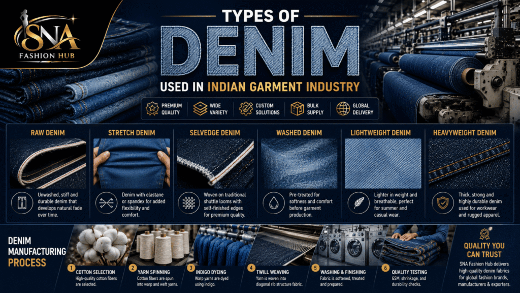 Types of Denim Used in Indian Garment Industry