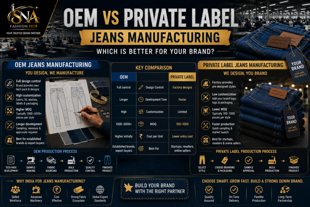 OEM vs Private Label Jeans Manufacturing